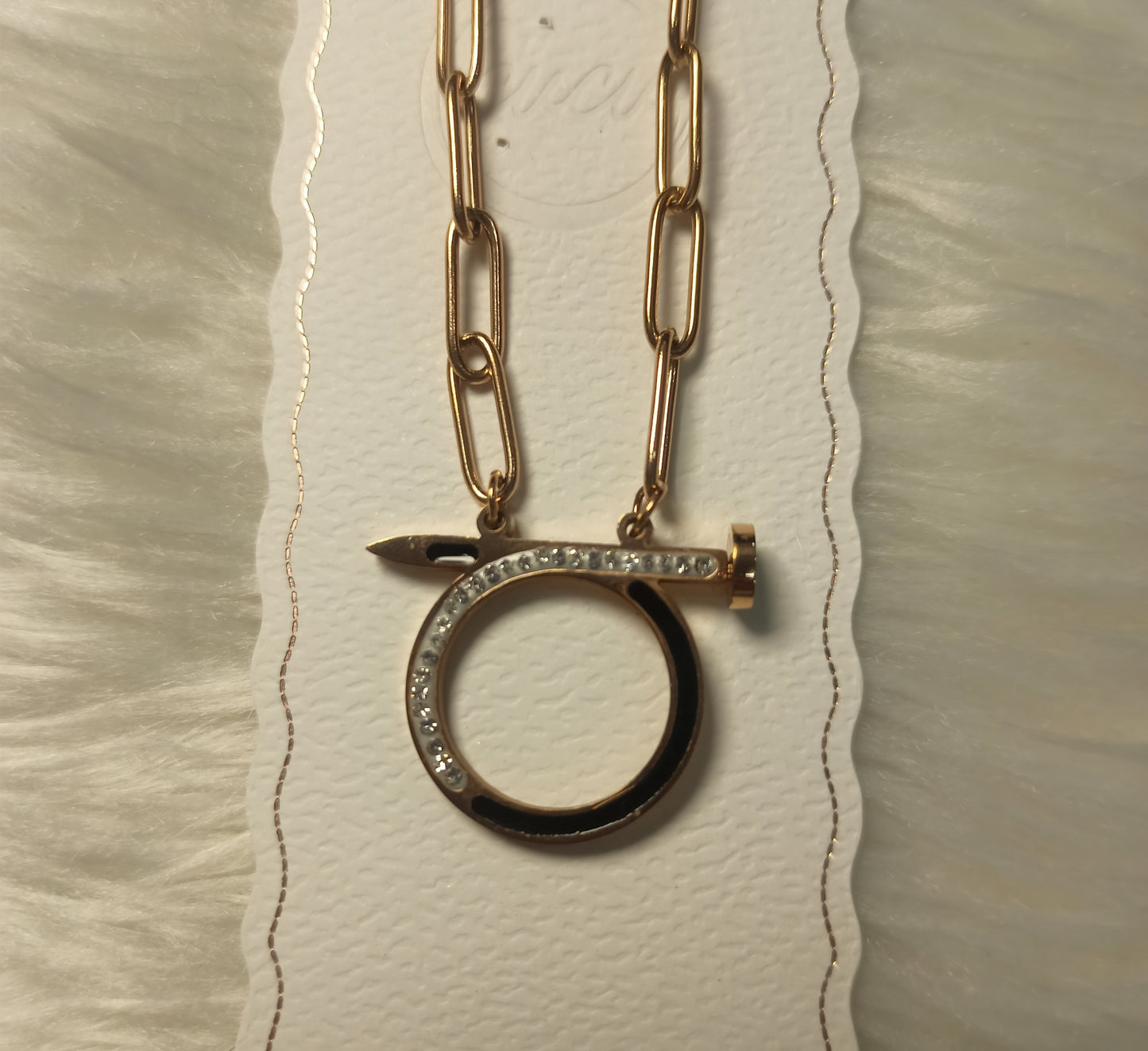 Gold silver nail pendant