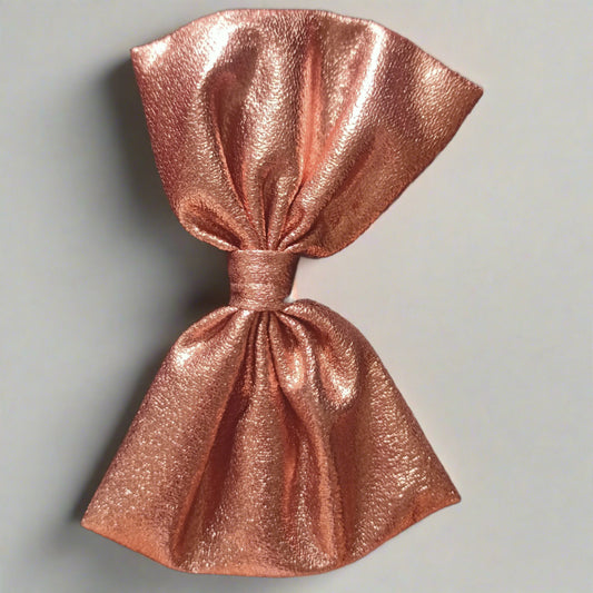 Single Rose gold metallic bow hair clip