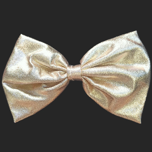 1 Gold bow hair clip (5")