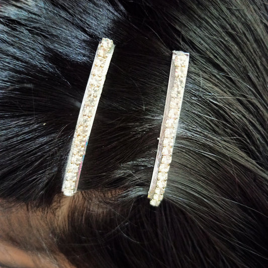 Pair of Stone studded hair clip