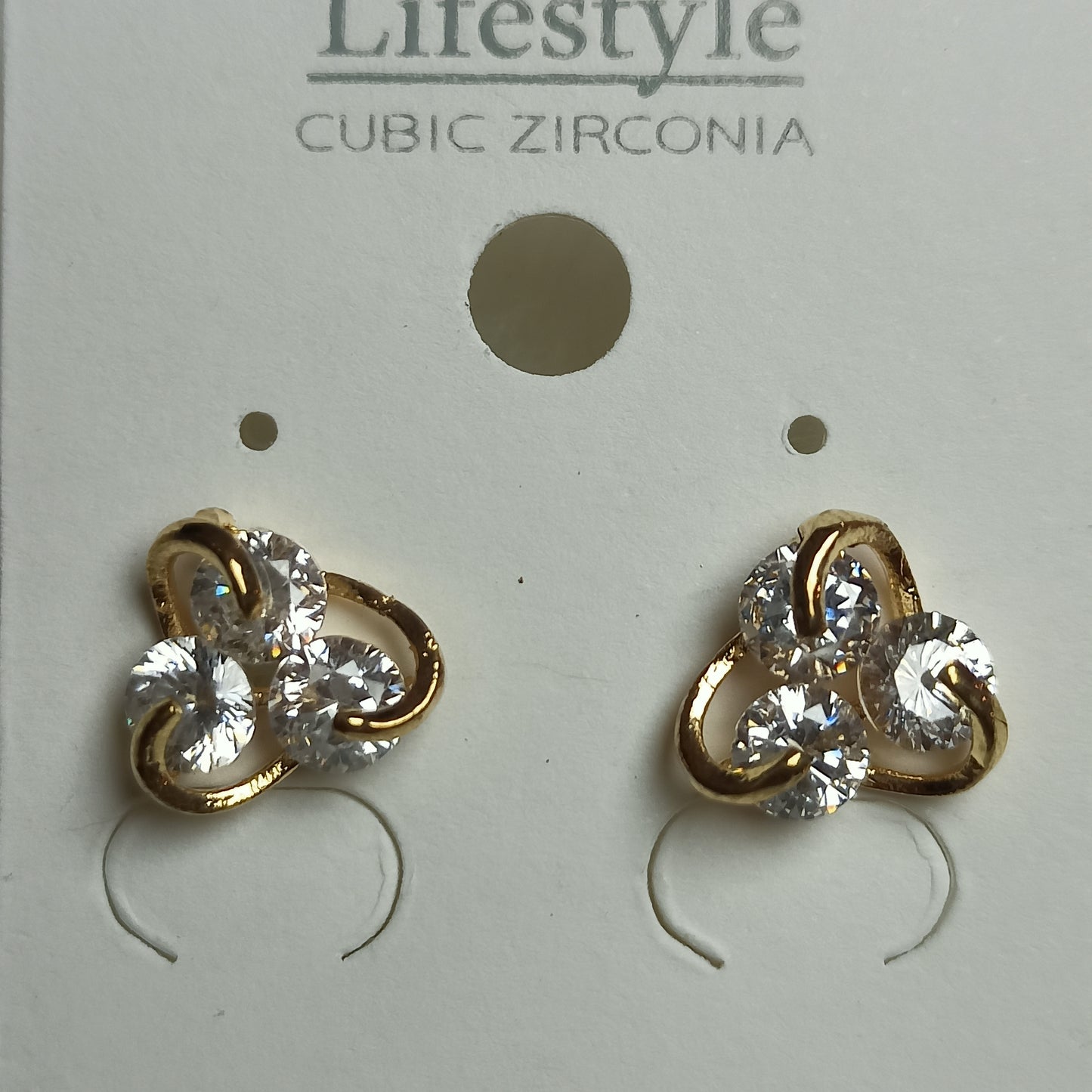 Silver zircon stud earrings