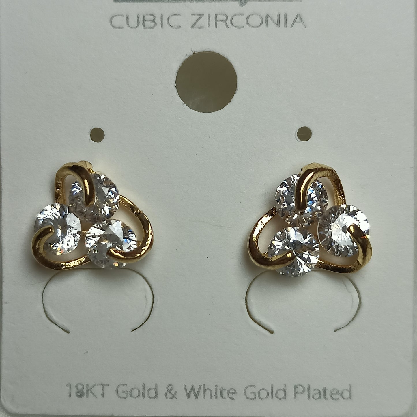 Silver zircon stud earrings