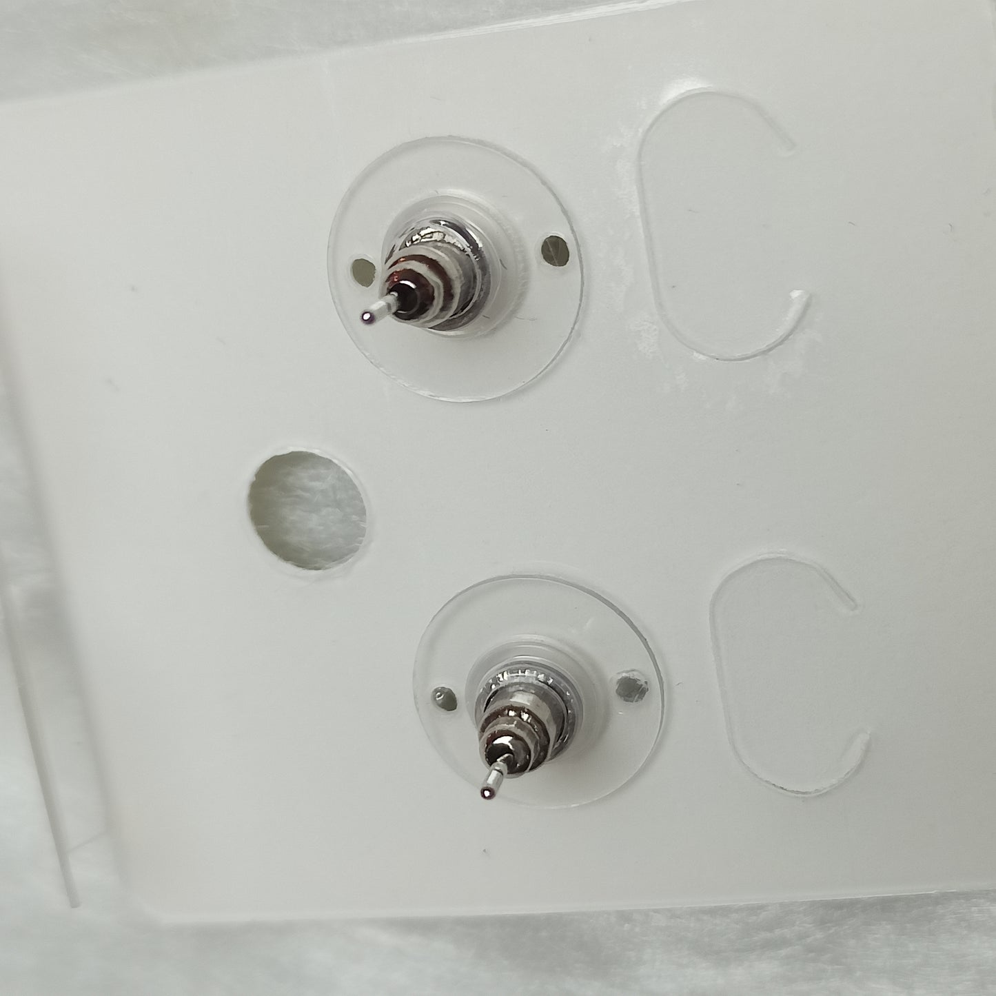 Silver zircon stud earrings