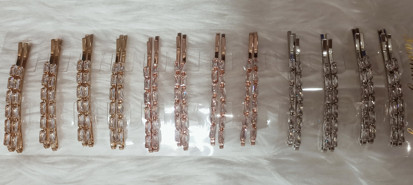 Pair of Zircon bobby pin