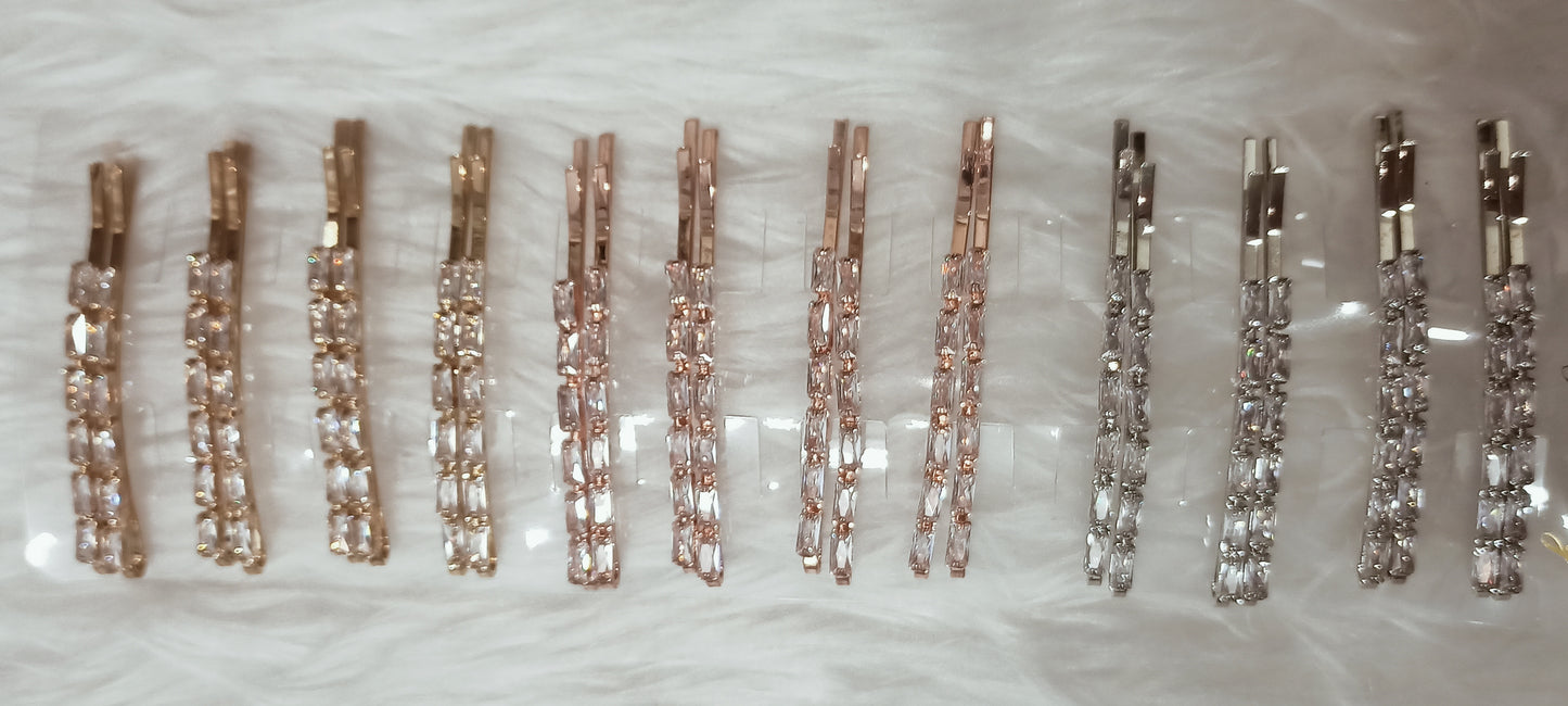 Pair of Zircon bobby pin