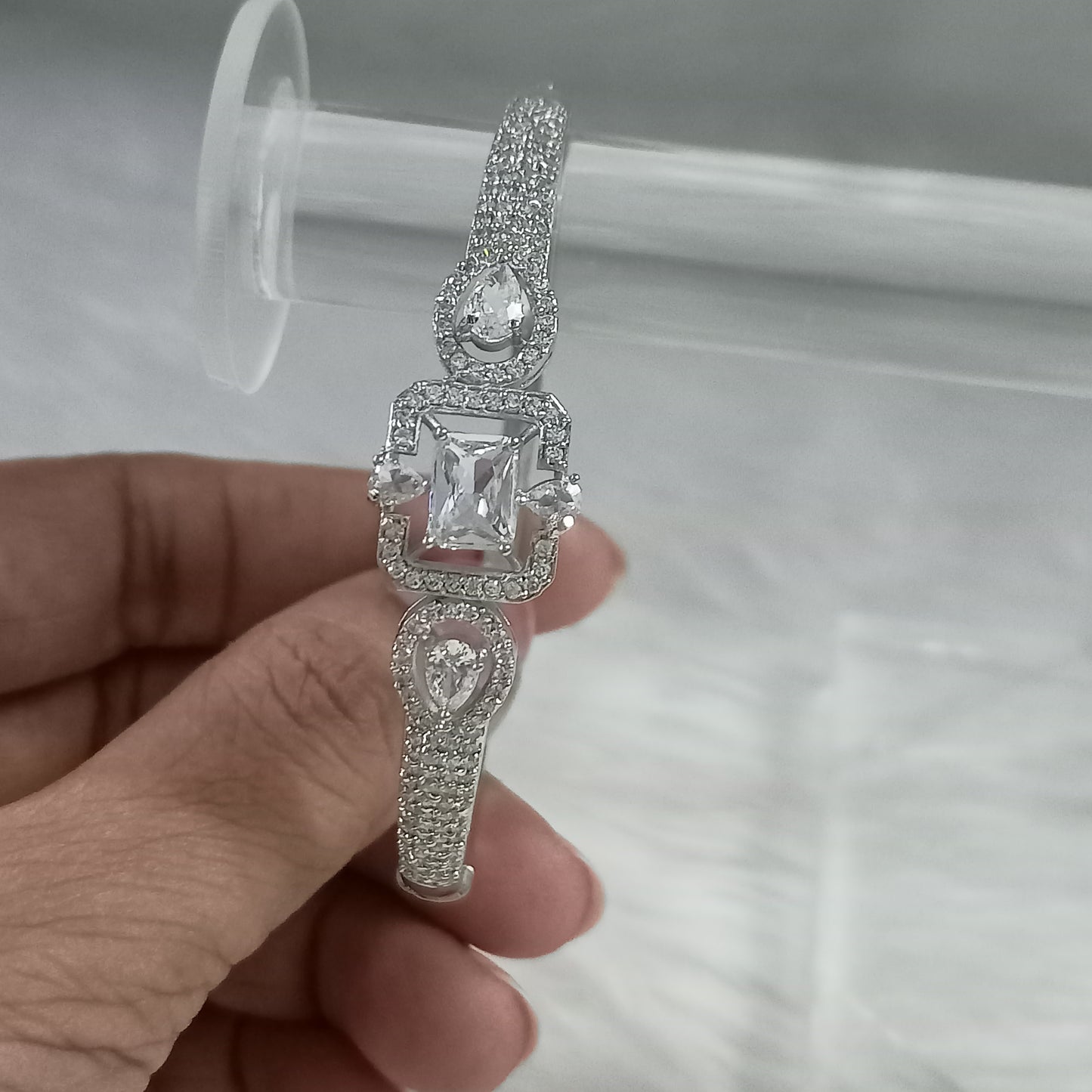 Silver zircon bracelet