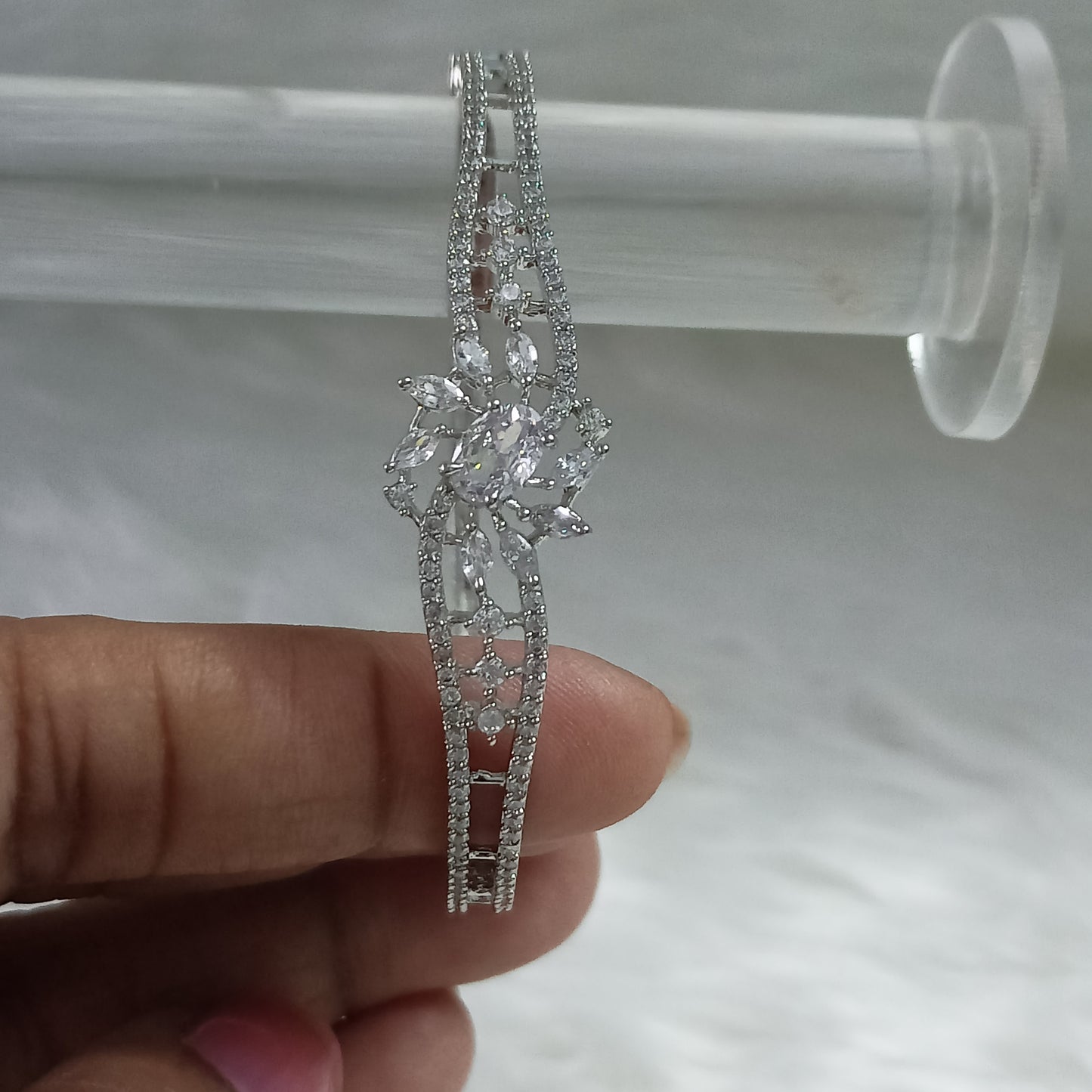 Silver zircon bracelet