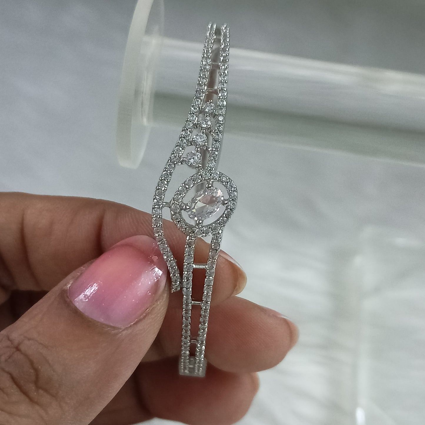 Silver zircon bracelet