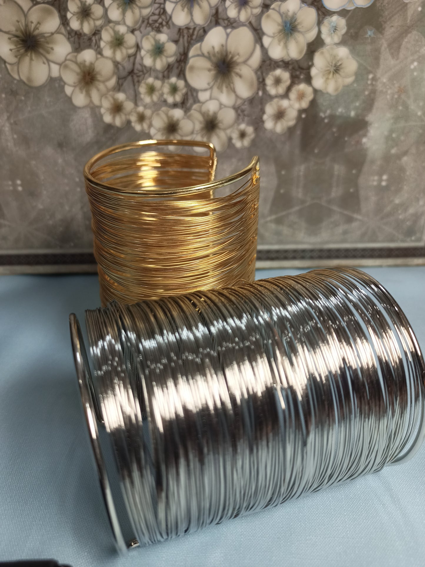 Wide wire cuff bracelet