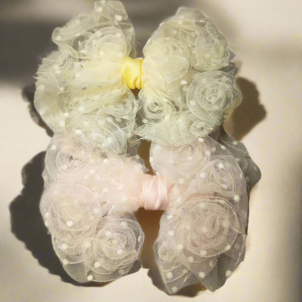 Netted Bow hair clip