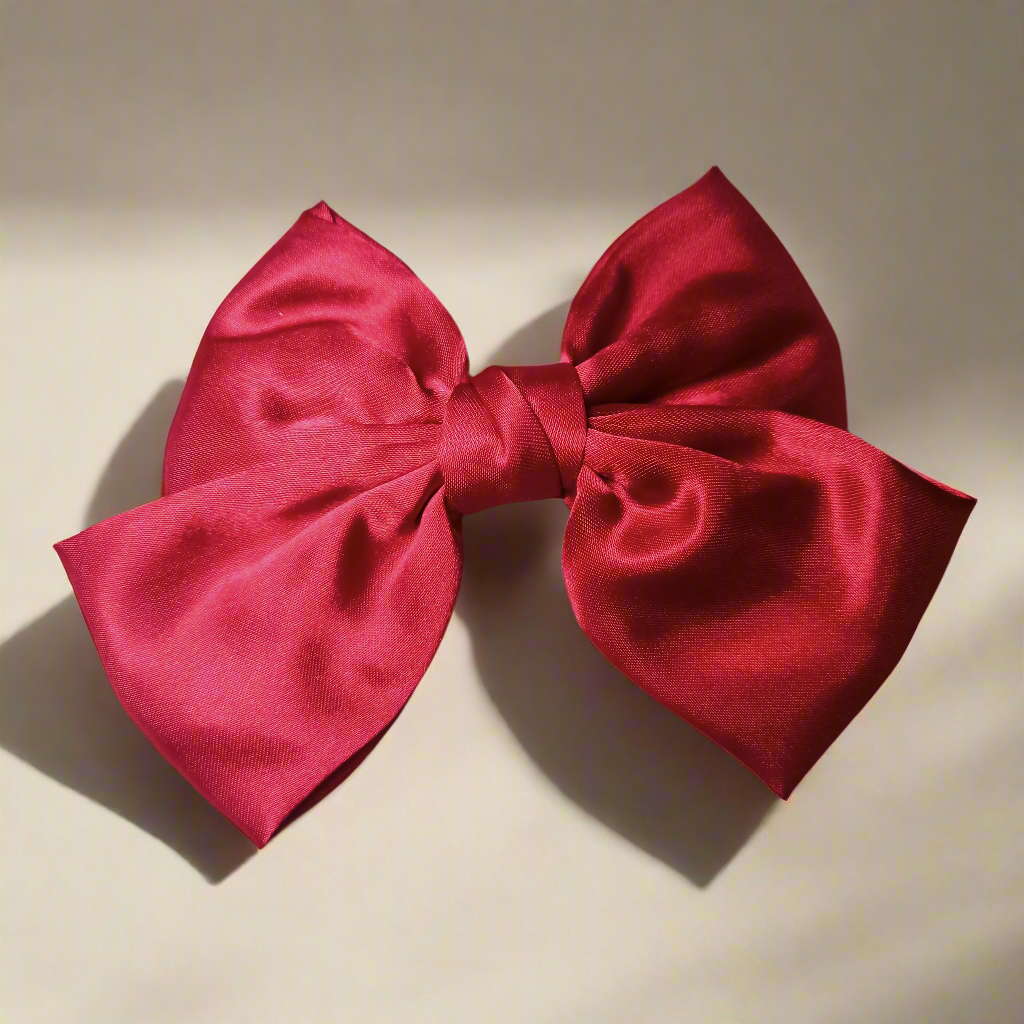satin bow clip