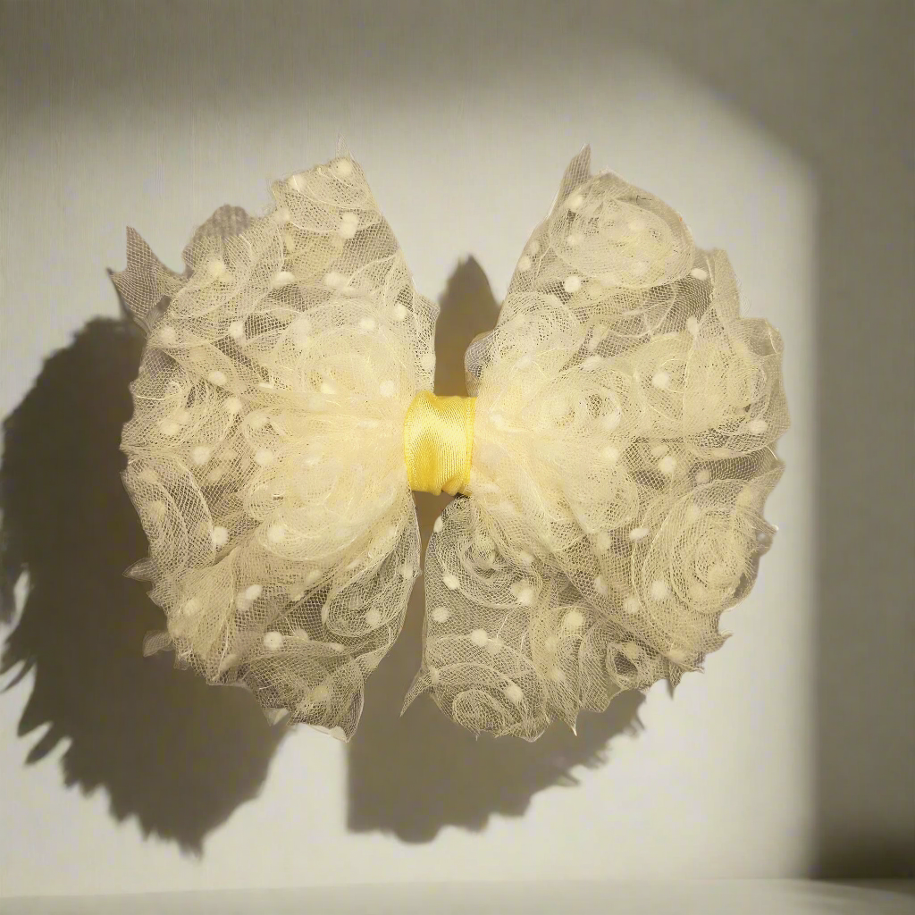 Netted Bow hair clip