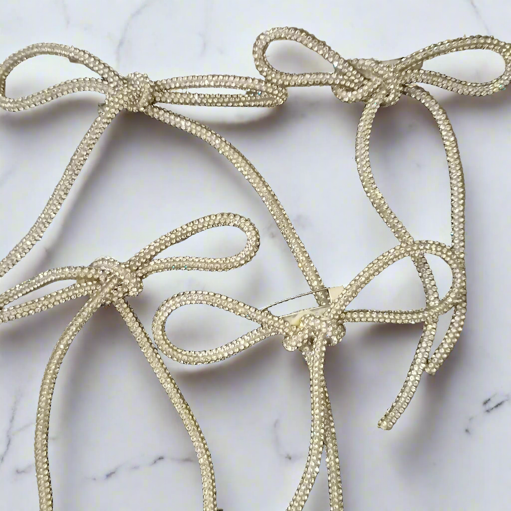 Rhinestone bow brooch pack of 1pc