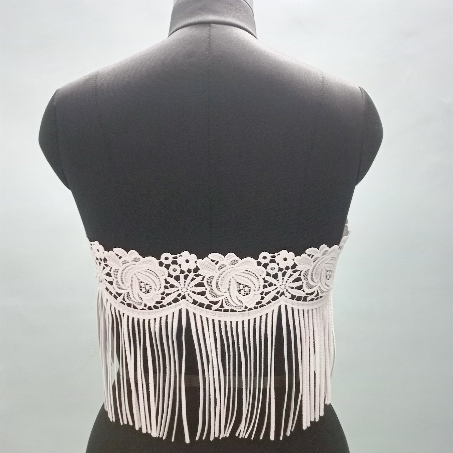 White lace and tassle cape