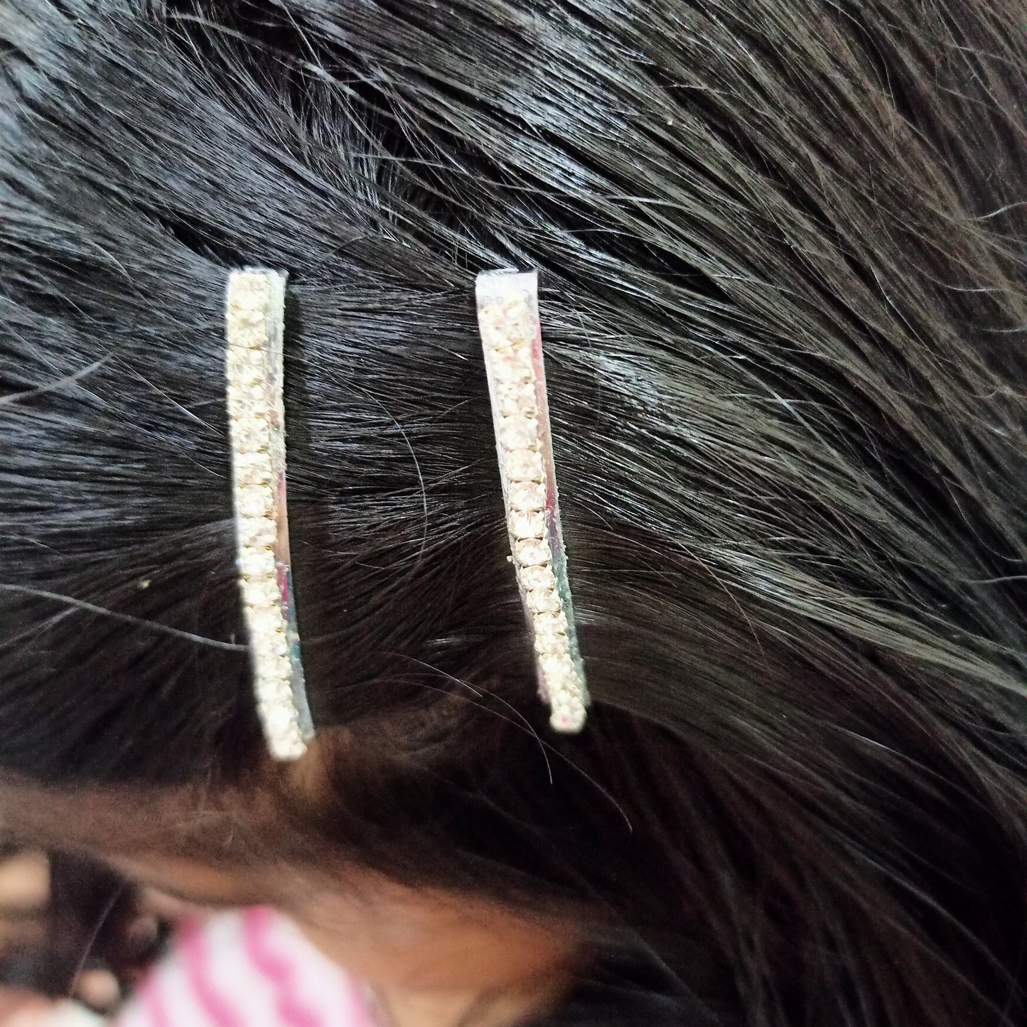 Pair of Stone studded hair clip