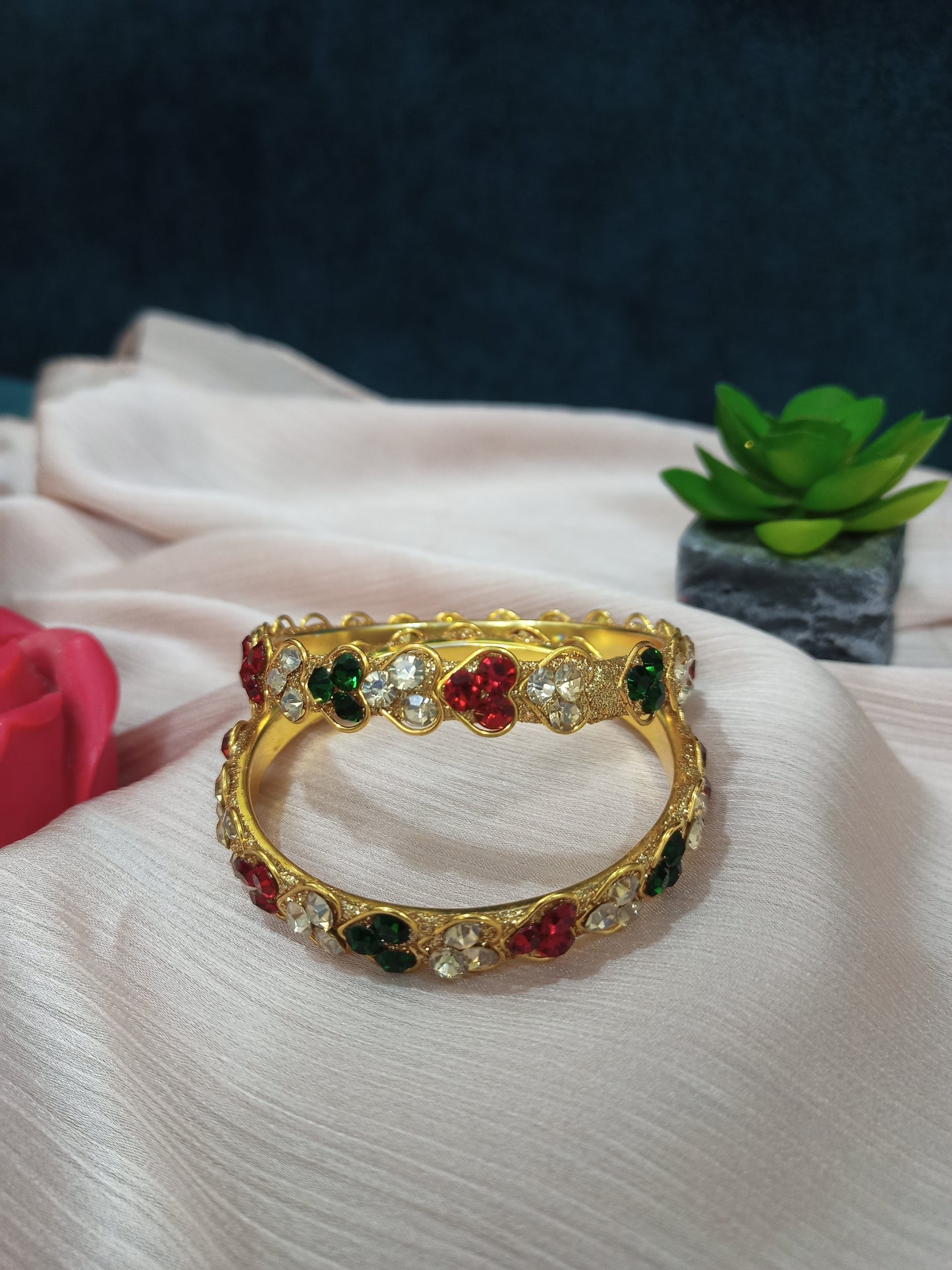 Bridal Heart Crystal bangles