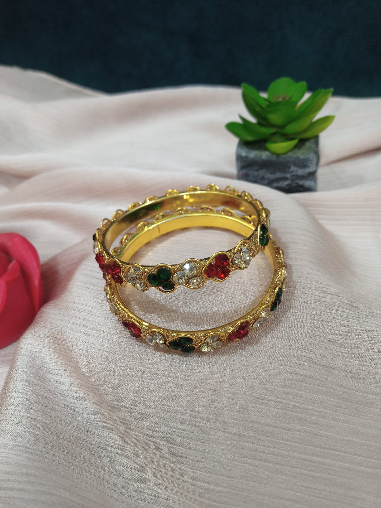 Bridal Heart Crystal bangles