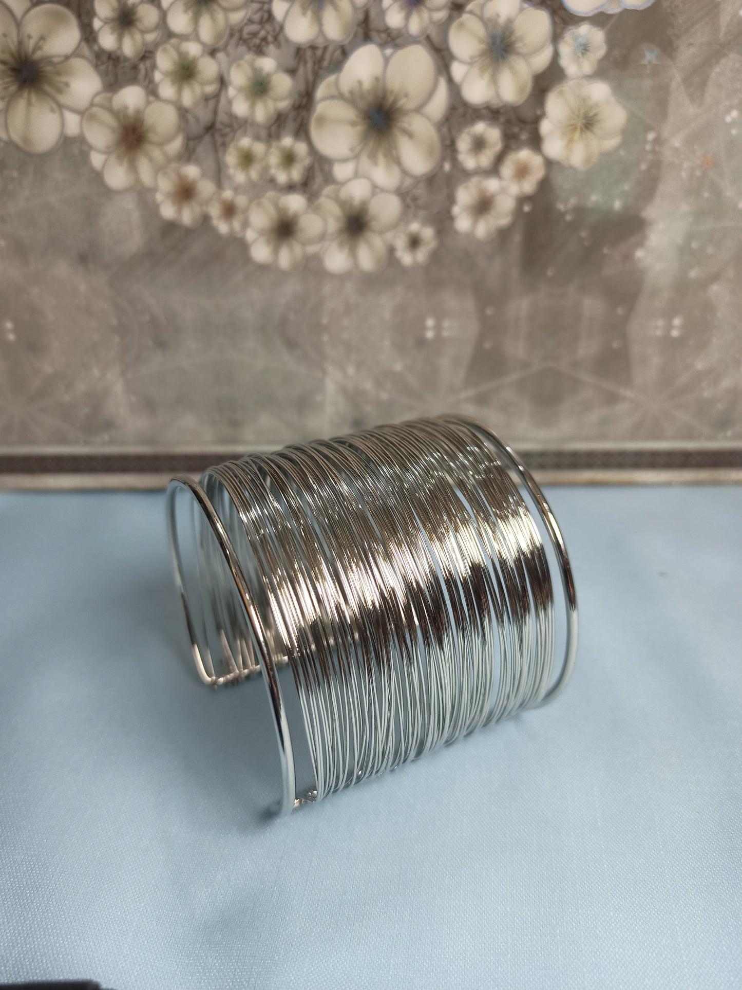 Silver or gold wire cuff bracelet