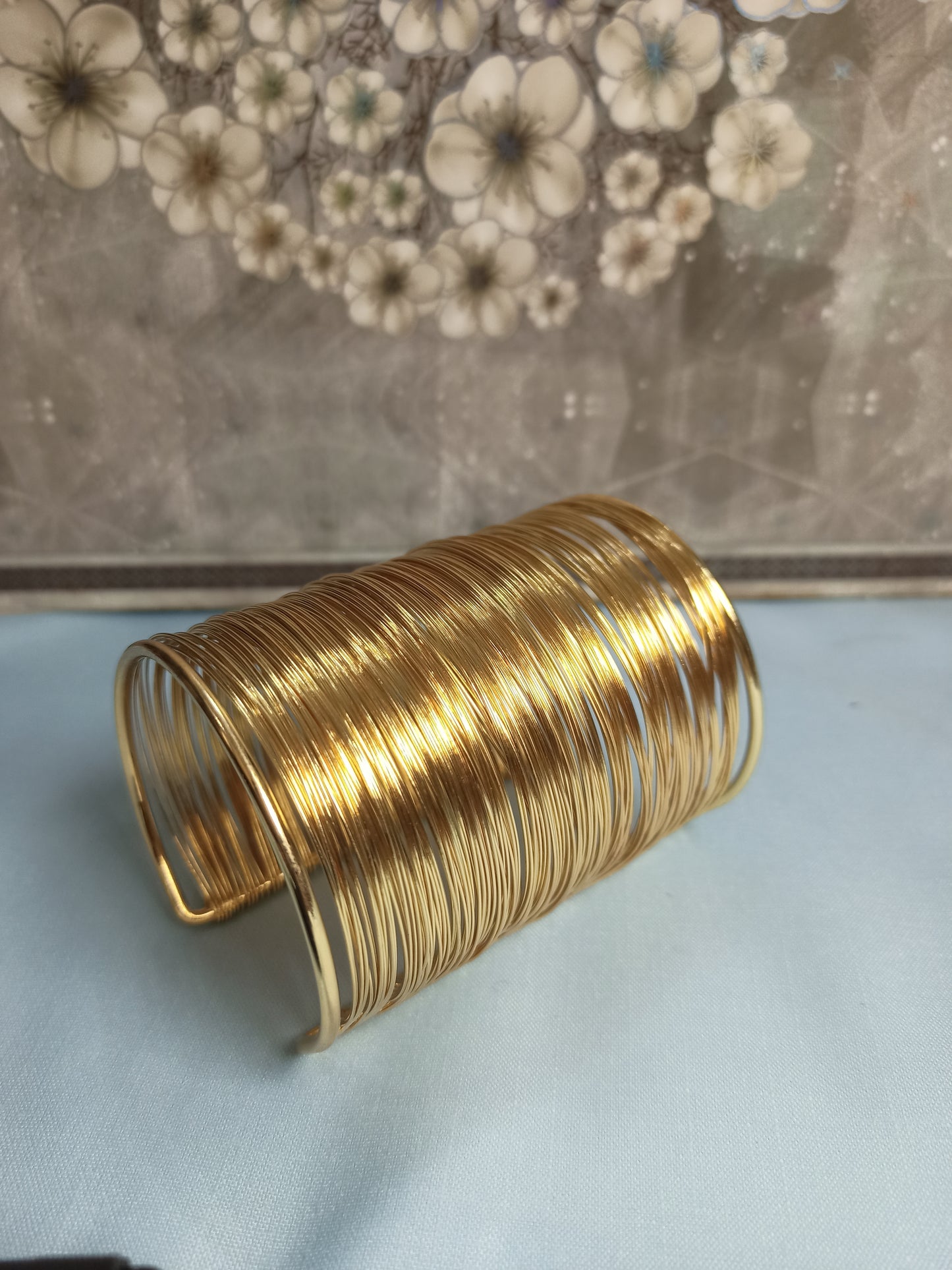 Wide wire cuff bracelet