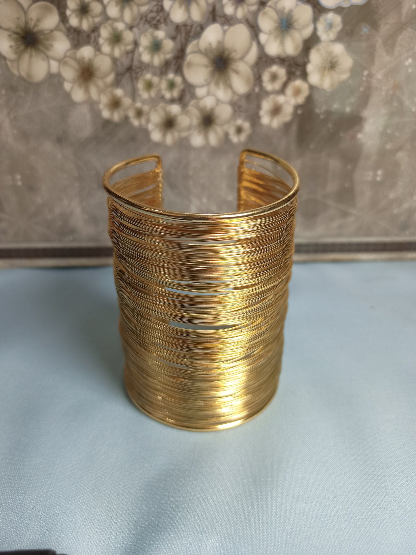Wide wire cuff bracelet