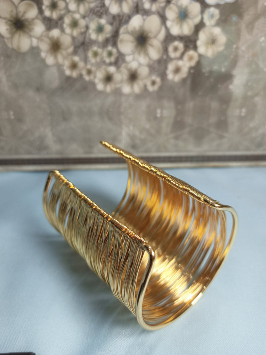 Wide wire cuff bracelet